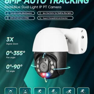 Bsecure 6MP Auto Human Tracking PT IP Camera With Dual Flashlight
